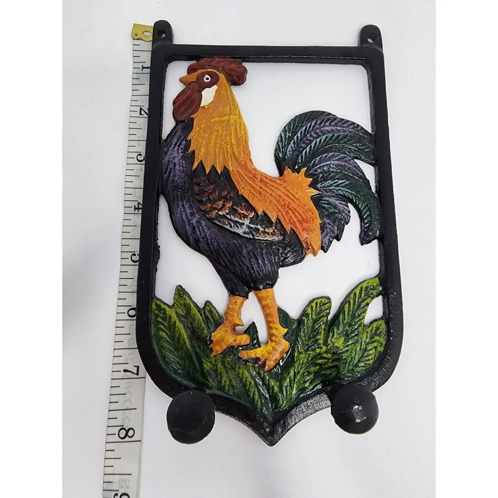 Cast Iron Rooster‎ Chicken Hanging Hook Key Holder